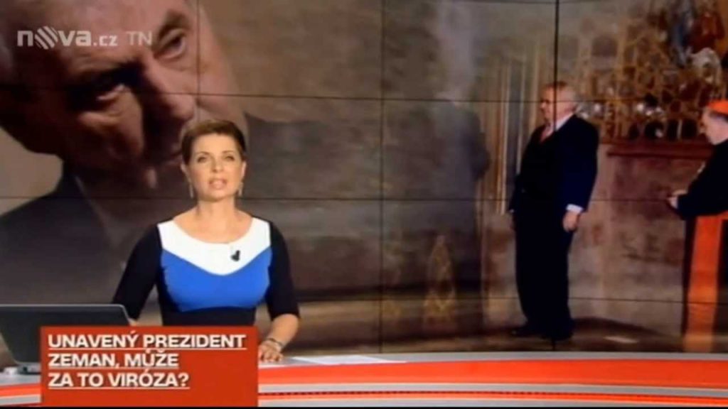 Opilý (?) prezident Miloš Zeman – korunovační klenoty ČR 9.5.2013
