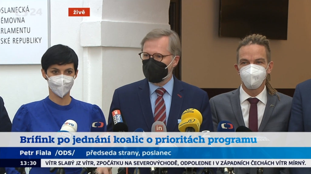 Brífink po jednání koalic SPOLU a PirSTAN