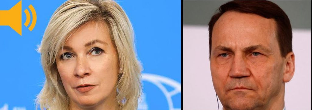 Zacharovová v reakcii na strašenie VYSMIALA poľského ministra Sikorskeho PRED CELÝM SVETOM