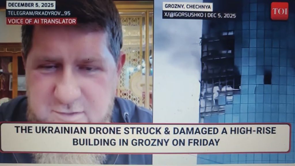 Čečenský válečník Ramzan Kadyrov hlásí odvetu po ojedinělém dronovém útoku v hlavním městě Groznyj..