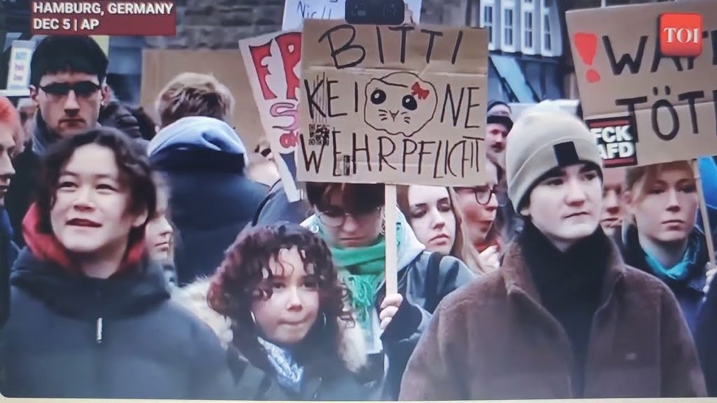 Německá „generace Z“ odmítá bojovat s Ruskem; tisíce lidí v Berlíně a Mnichově odmítají Merzův plán.