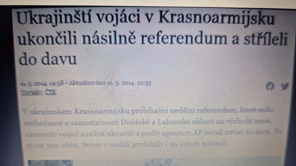 Z archívu: články z několika českých médií z roku 2014 o Ukrajině…
