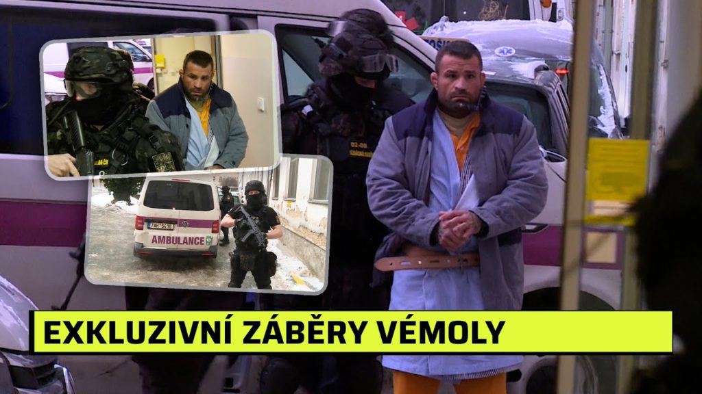 EXKLUZIVNÍ ZÁBĚRY: Vémola má fixaci čelisti, na vyšetření dorazil v ozbrojeném doprovodu