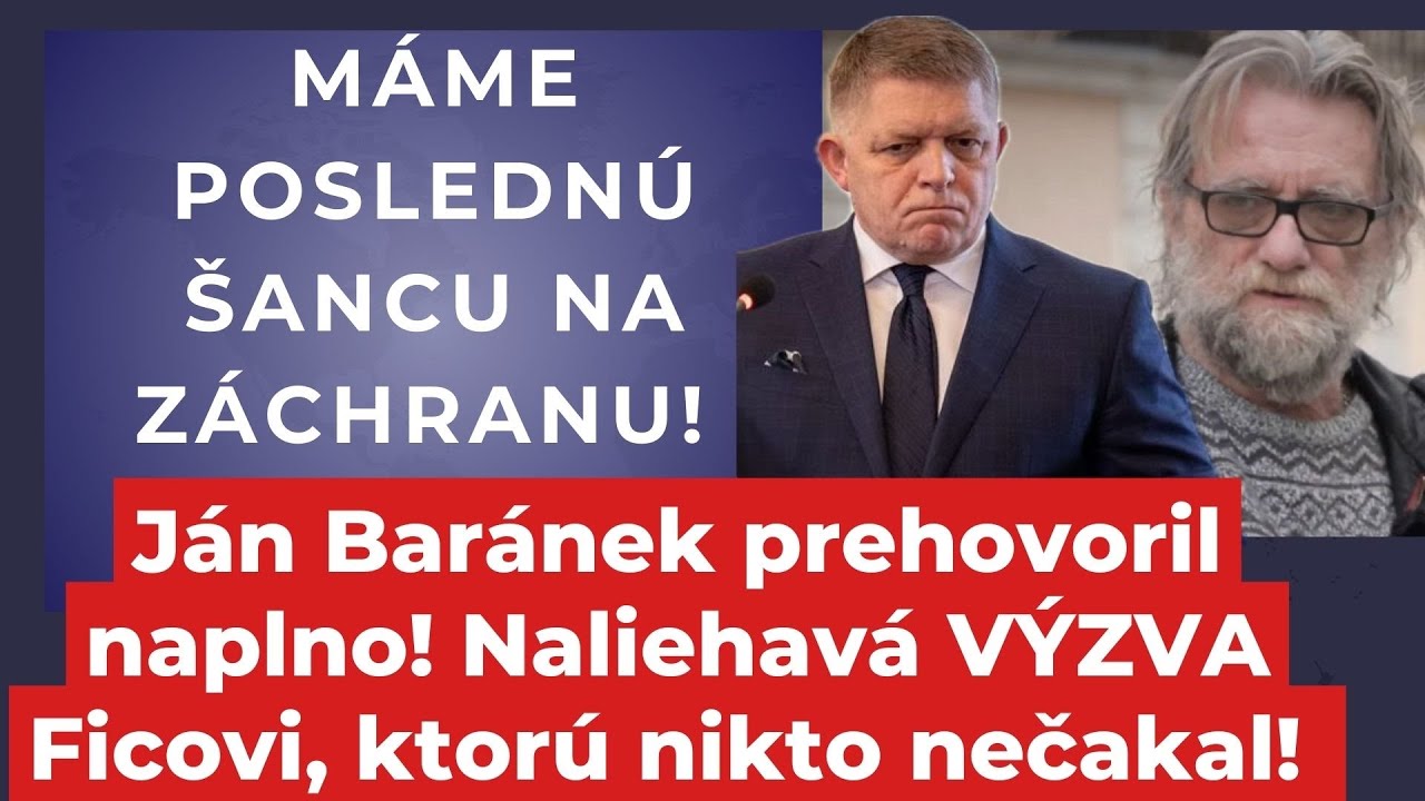 Nastal čas: Ján Baránek prehovoril naplno! Fico takúto výzvu nečakal