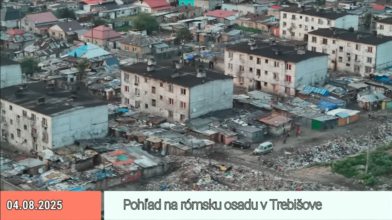 Pohľad na rómsku osadu v Trebišove (04.08.2025)