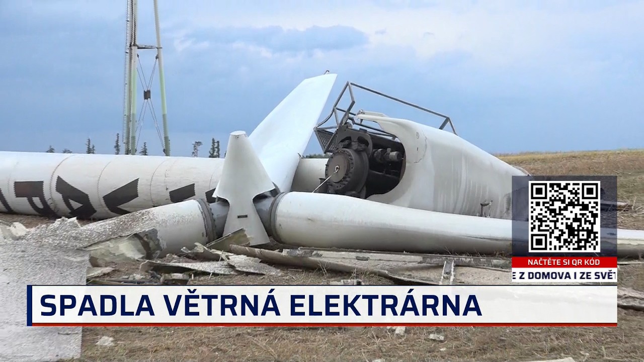 Pád větrné elektrárny na Přerovsku: Technici odstraňují trosky. Škoda jde do statisíců CNN Prima NEWS CNN Prima NEWS 250 tis. odběratelů  Odebírat