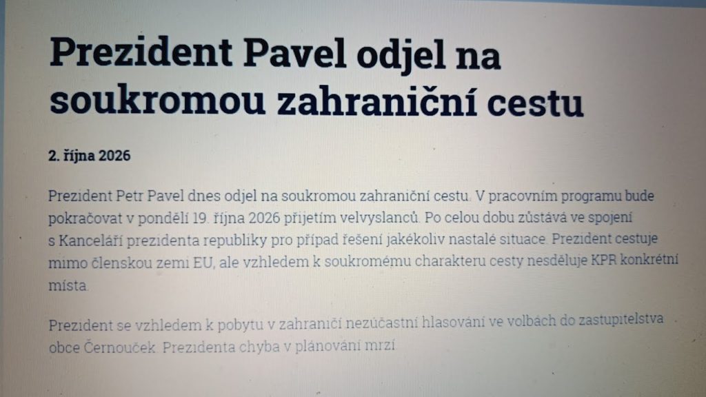 ZDĚŠENÍ! Náš soudruh prezident Petr Pavel se nezúčastní komunálních a senátních voleb!!!